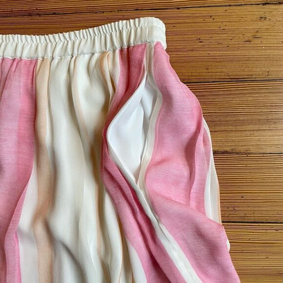 Club Monaco silk stripe mini skirt. Size 12. - Picture 5 of 8